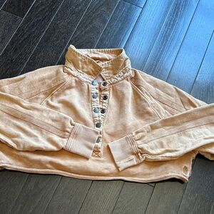 Fp Movement Button-Up Cropped Sweatshirt